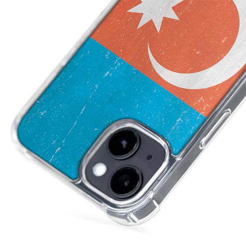 Azerbaijan Flag Distressed iPhone 14 Plus MagSafe Case